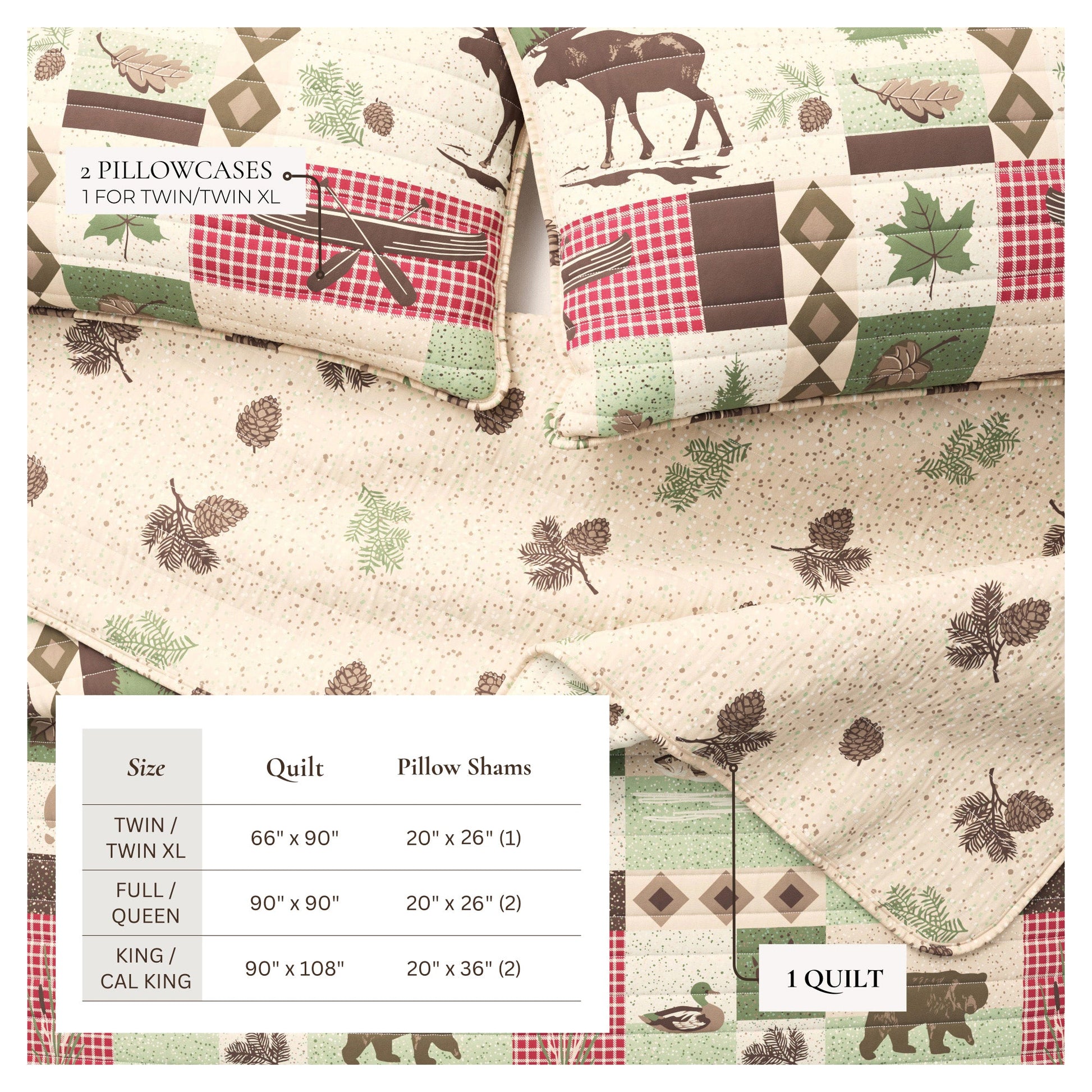 Wilder Collection 3 Piece Lodge Quilt Set - Boske.store