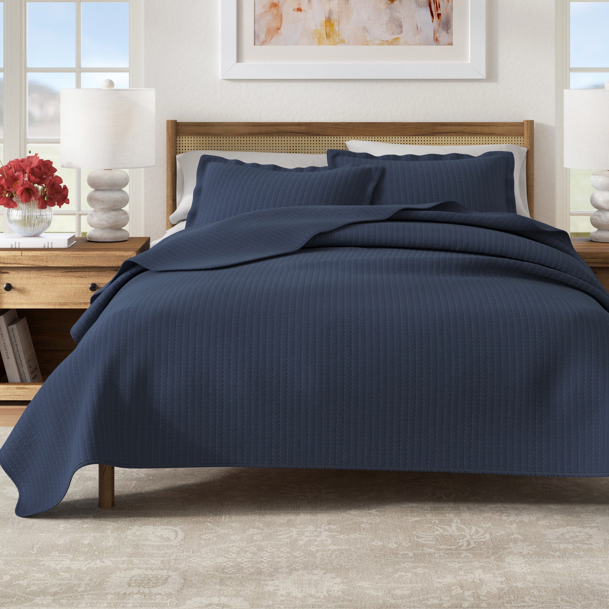 3 - Piece Solid Quilt - Alicia Collection - Boske.store
